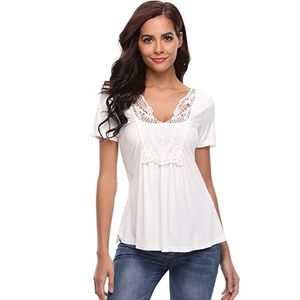 💓FARRAH Womens Lace Ruched Front Blouse💓